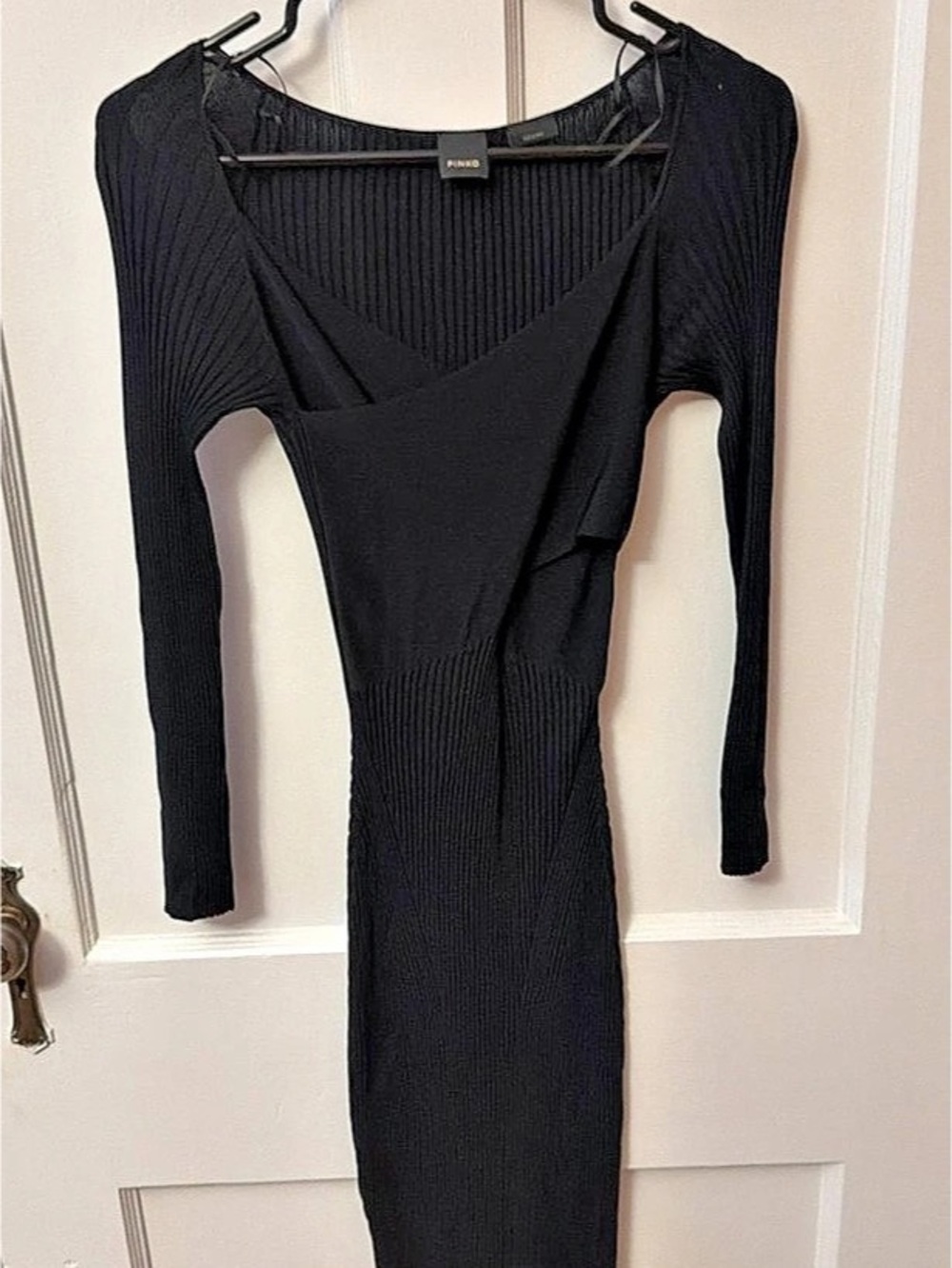 PINKO Ribbed Maxi Dress in Black Like New